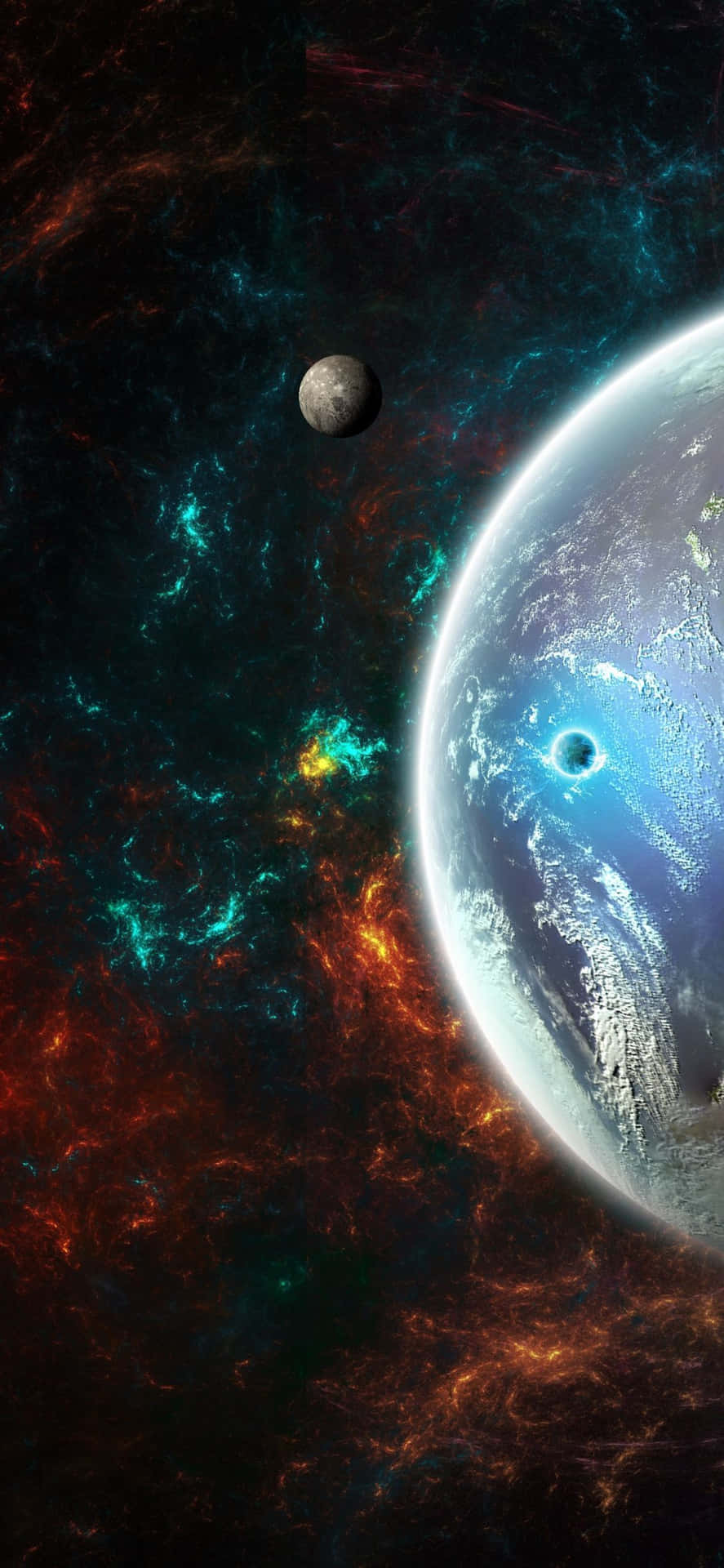 Glowing Planet In Universe iPhone Wallpaper