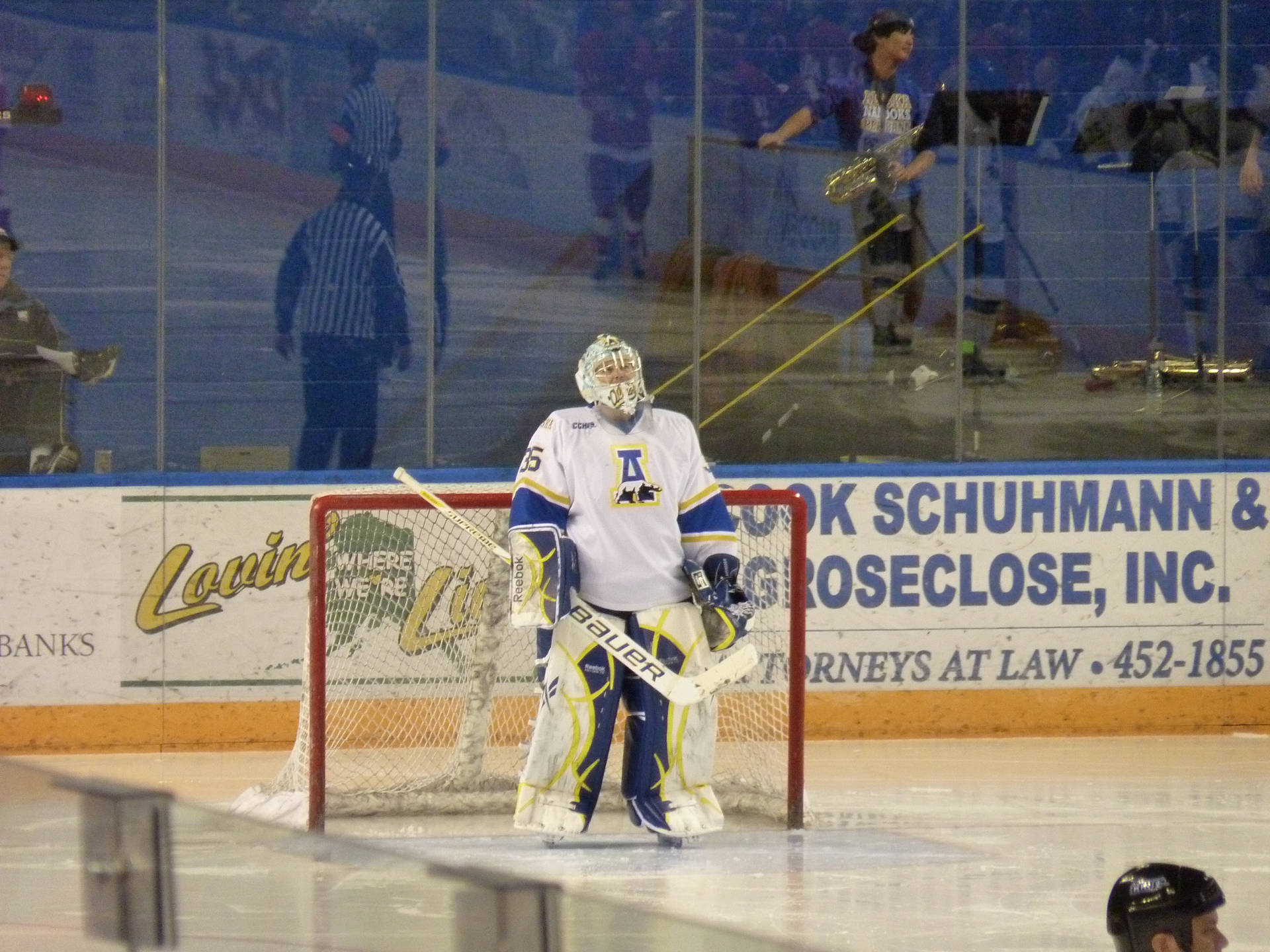 Jugadorde Hockey Sobre Hielo De La Universidad De Alaska Fairbanks Fondo de pantalla