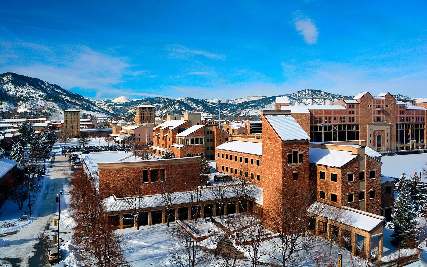 Universiteteti Colorado Boulder Vinter Snö Wallpaper