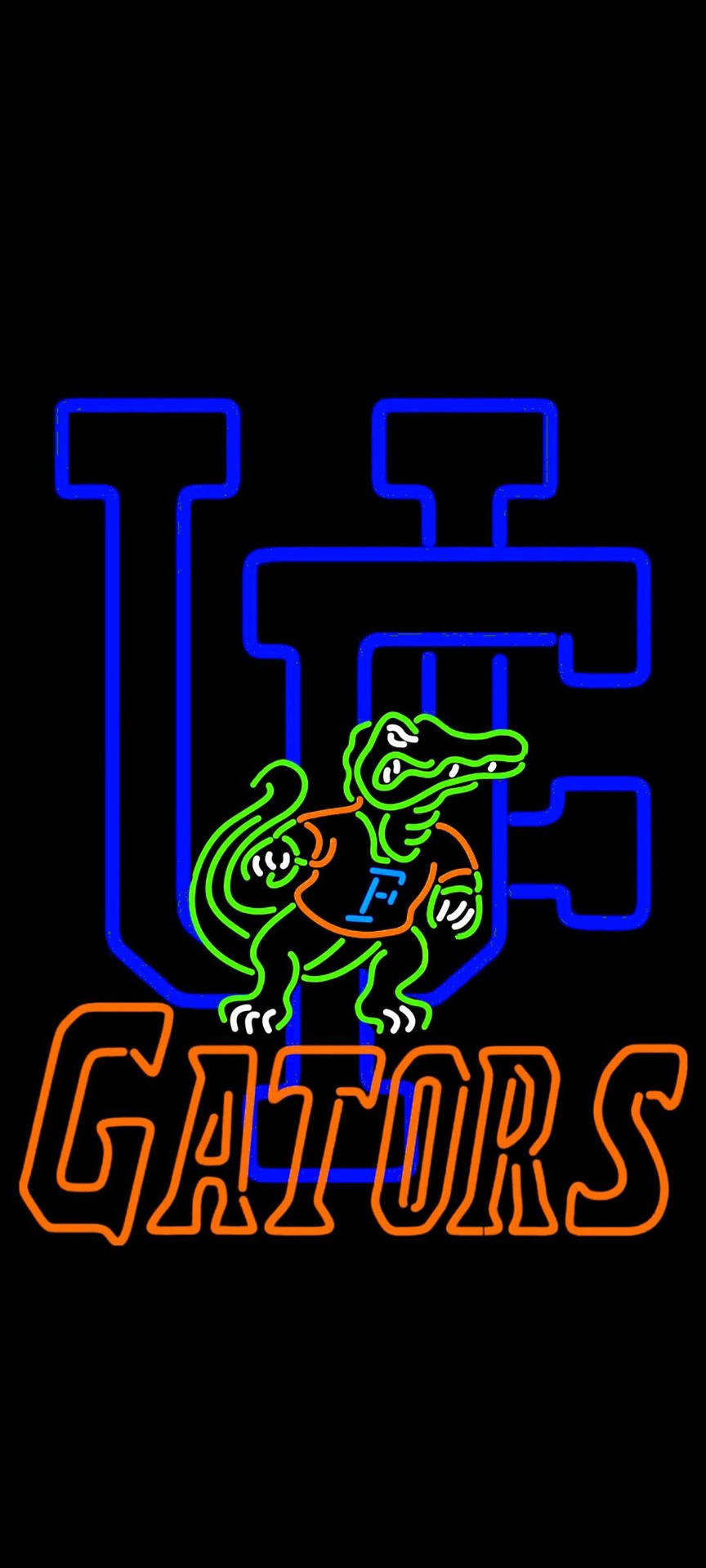 Luci Al Neon Gators Dell'università Della Florida Sfondo