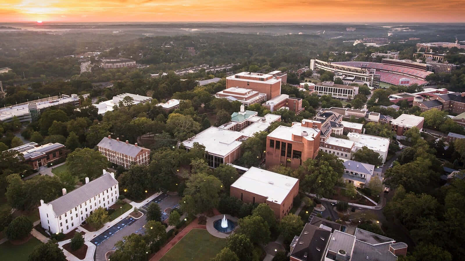 Universitetet i Georgia Sundown Overhead Shot Wallpaper
