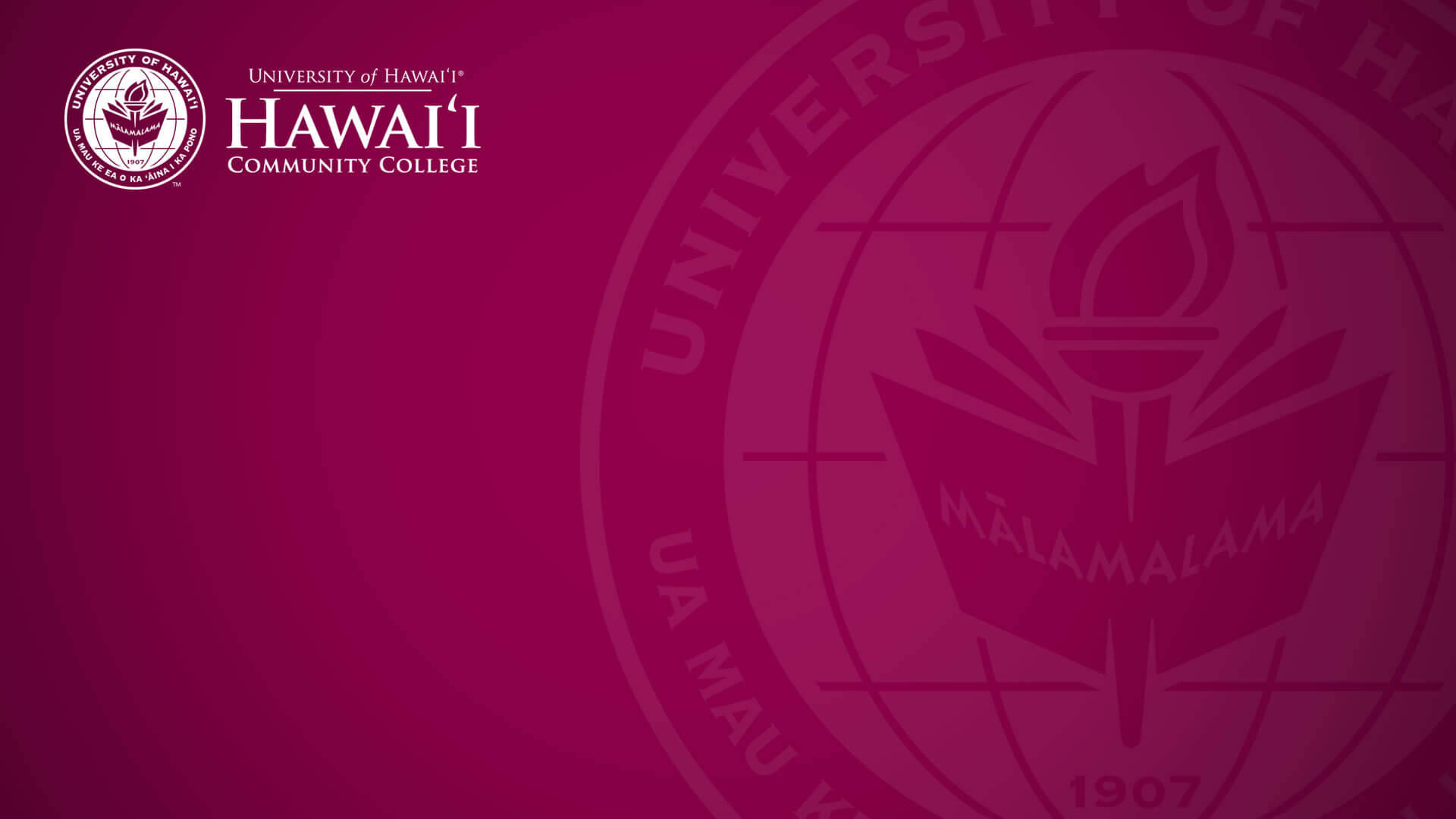 University Of Hawaii Community College mørk rød og sort klædt tapet. Wallpaper