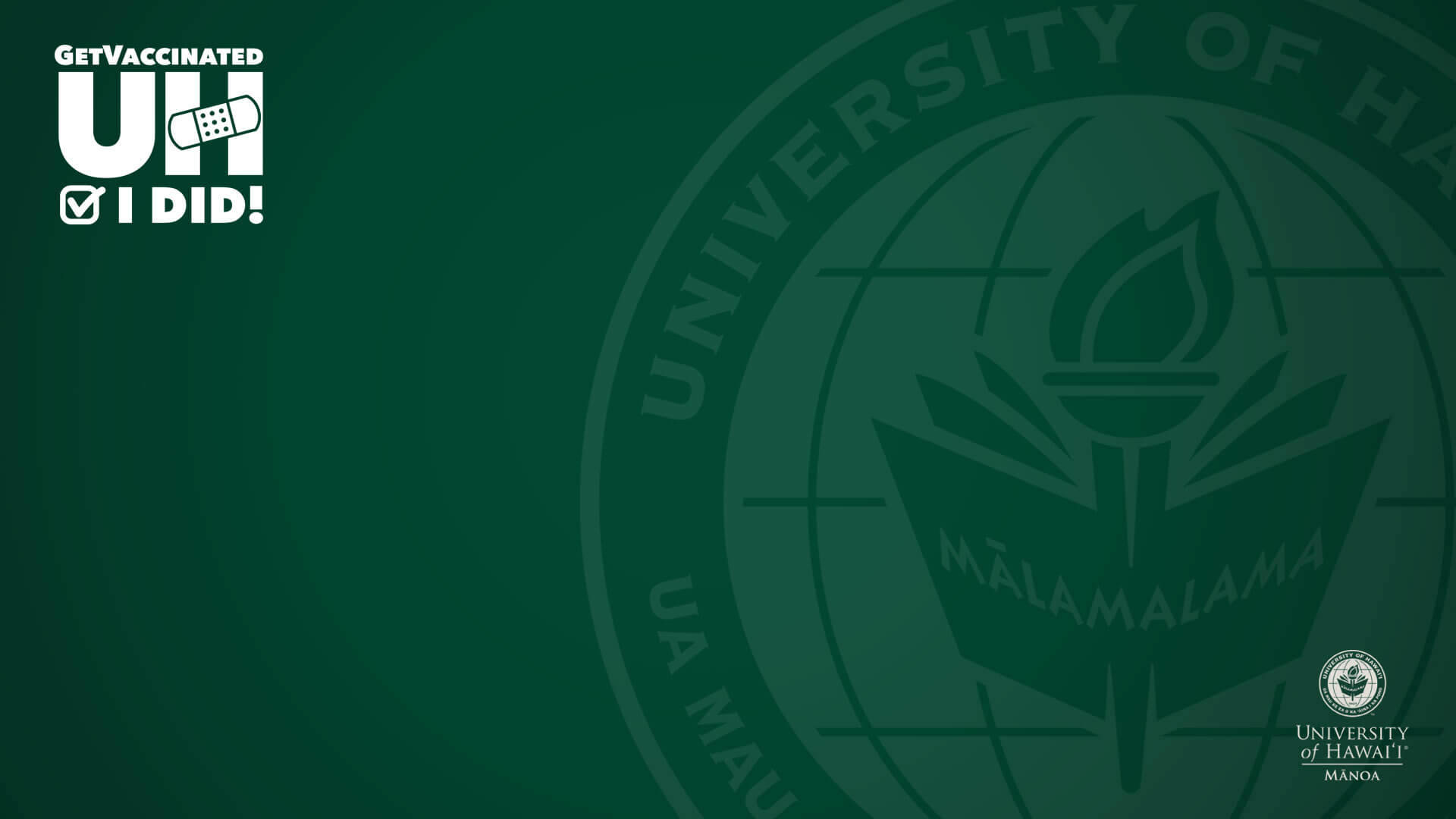 Fondode Pantalla Oscuro Con El Logo De La Universidad De Hawái En Verde. Fondo de pantalla