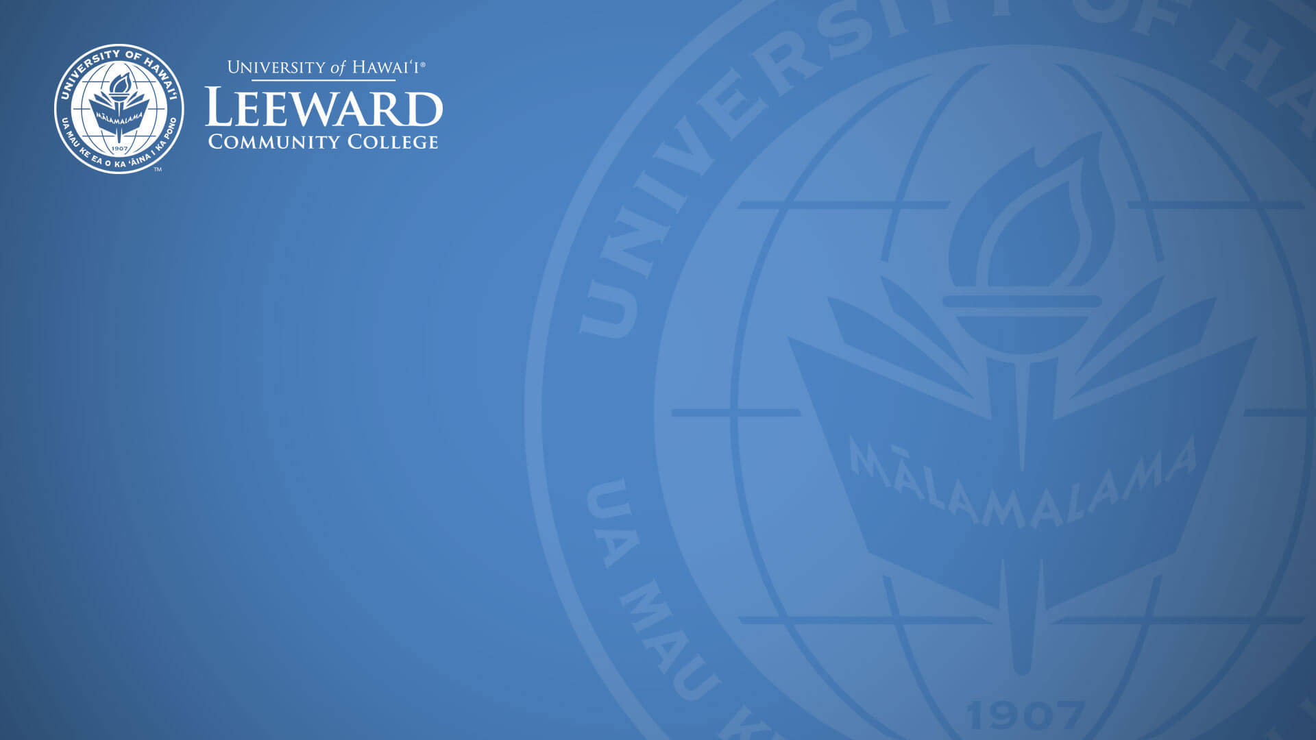 Logoufficiale Dell'università Di Hawaii Leeward - Variante Blu Sfondo