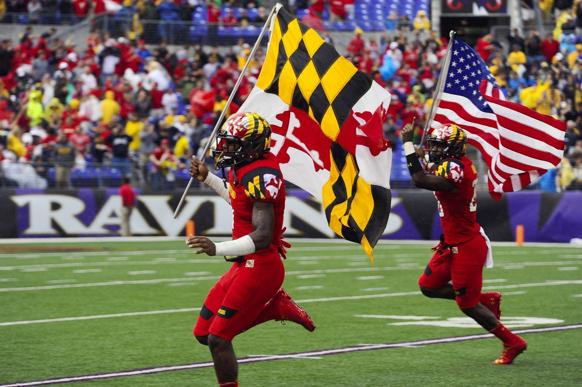 University Of Maryland Football Flags Wallpaper