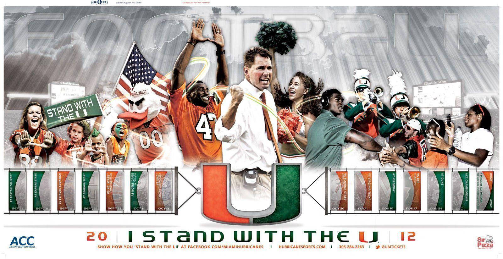 University of Miami 2012 Team posing for a group picture. Wallpaper