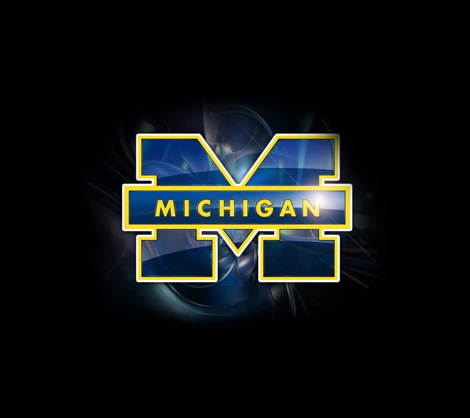 Logode Los Michigan Wolverines Sobre Un Fondo Negro Fondo de pantalla