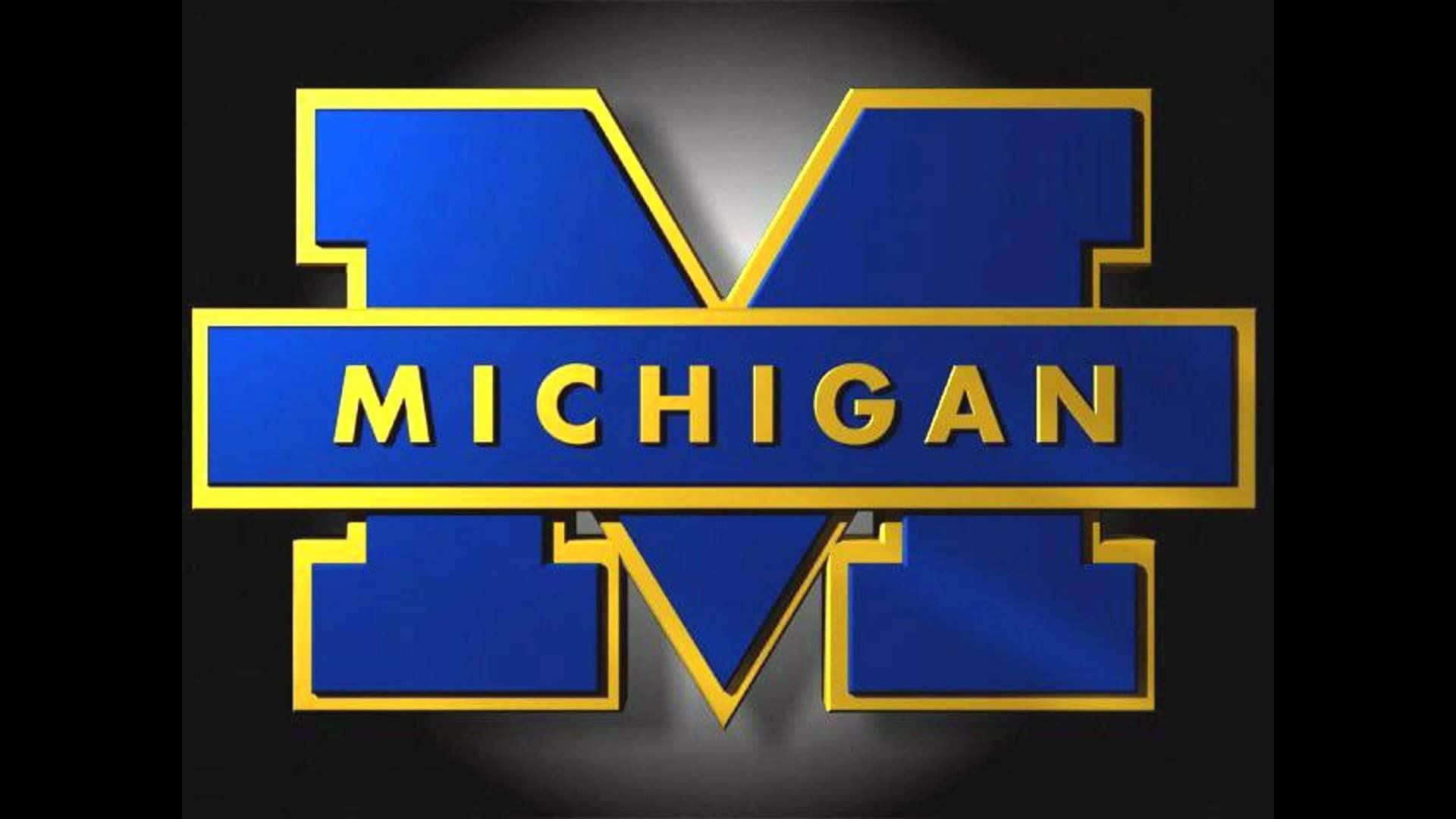 Logotipode Michigan Sobre Un Fondo Negro. Fondo de pantalla