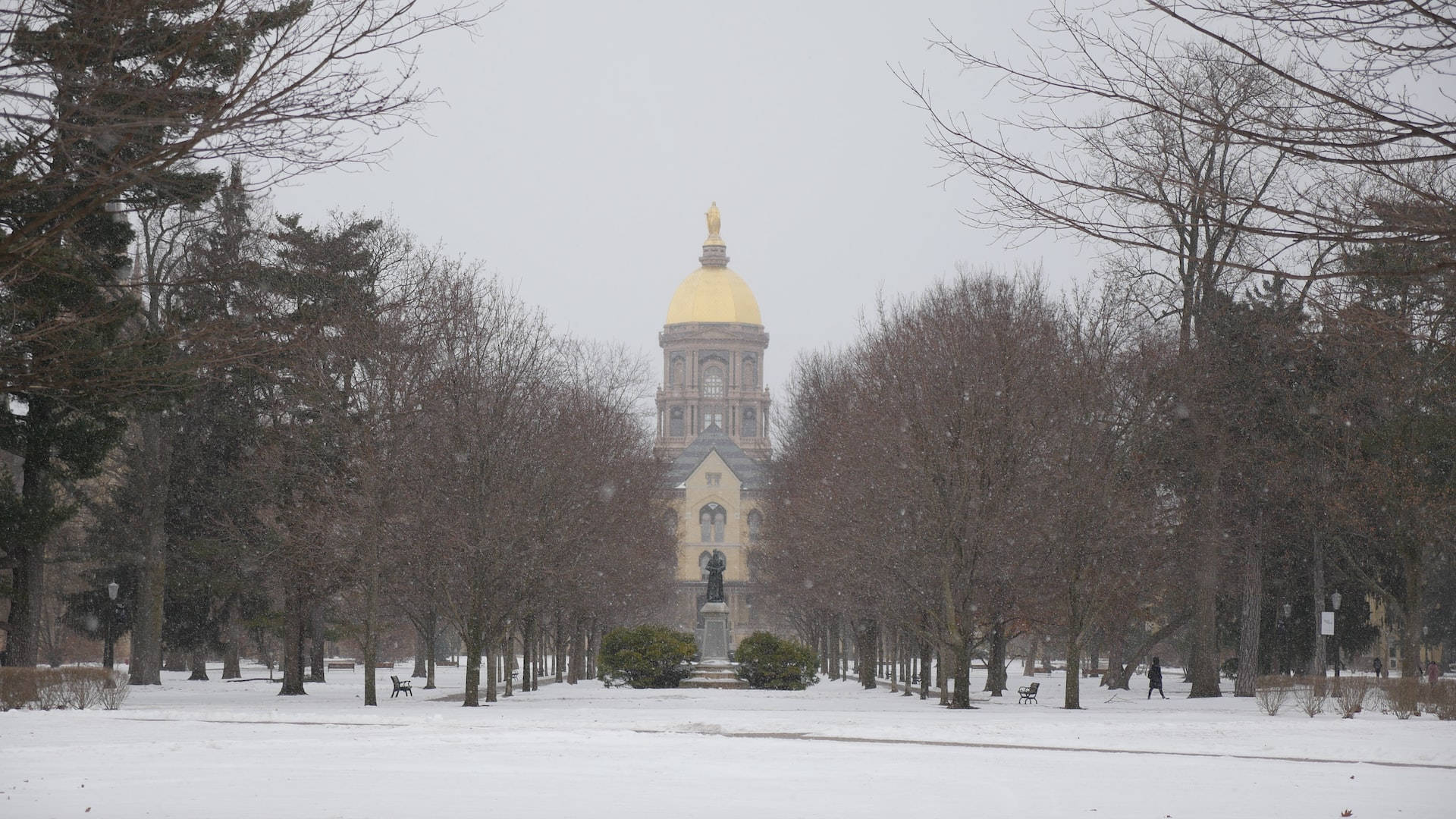 University Of Notre Dame During Winter Wallpaper