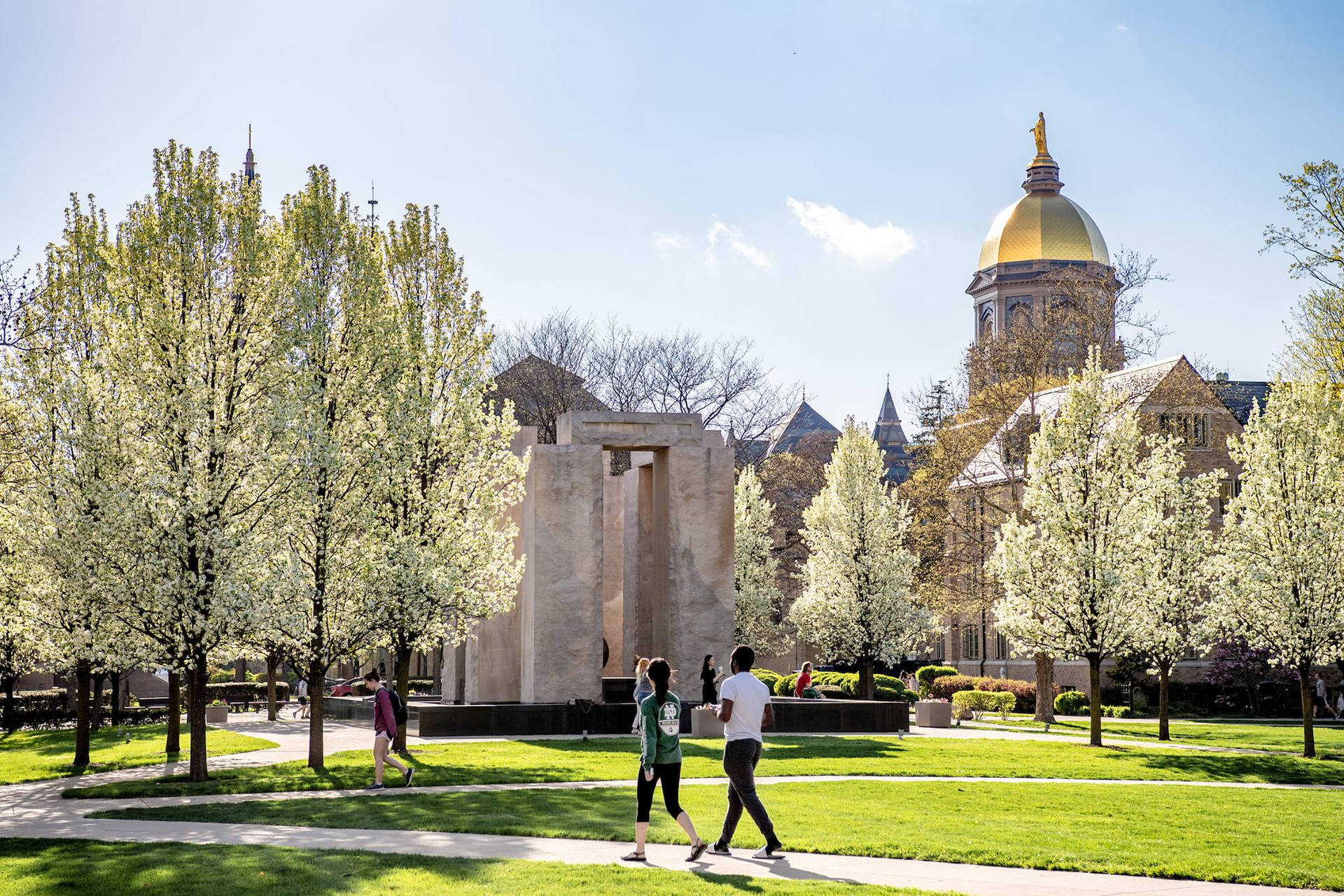 Cuadrodel Campus De La Universidad De Notre Dame Fondo de pantalla