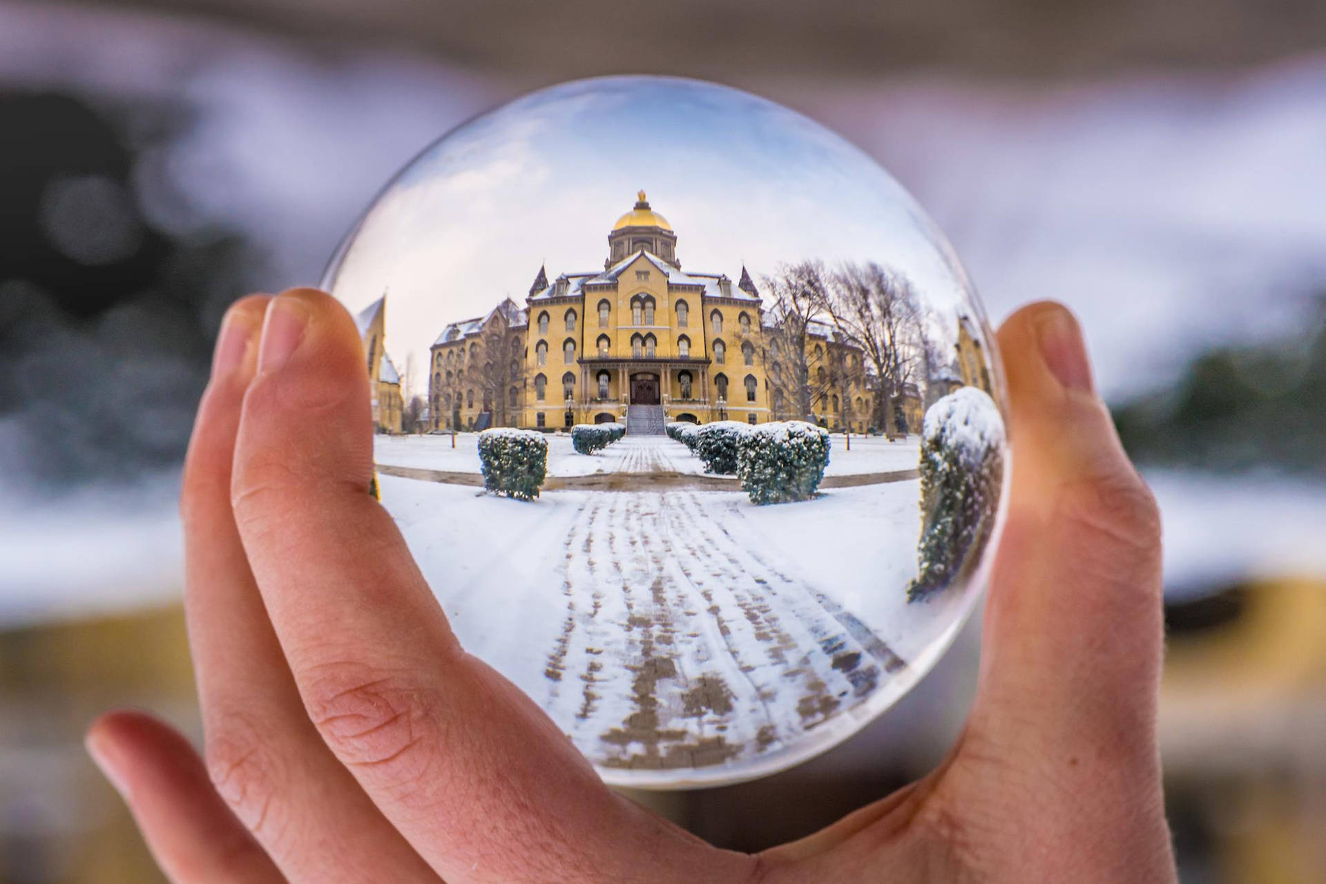 University Of Notre Dame With Crystal Ball Wallpaper