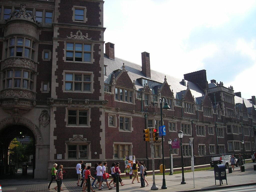 Iconic Wharton Building at University of Pennsylvania Wallpaper