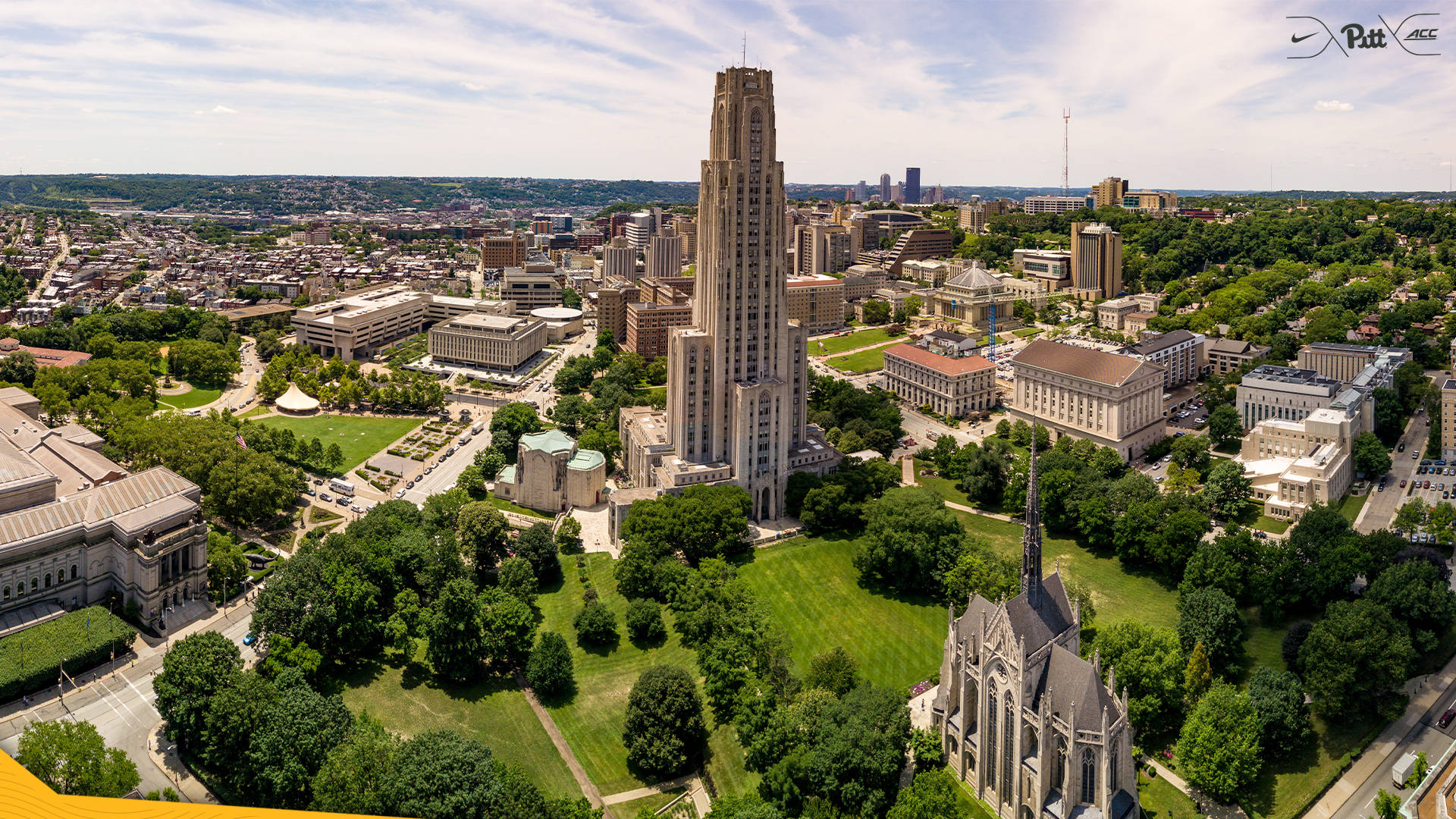 University Of Pittsburgh Aerial View Background