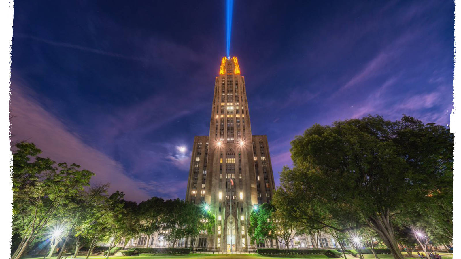 University Of Pittsburgh Cathedral At Night Picture