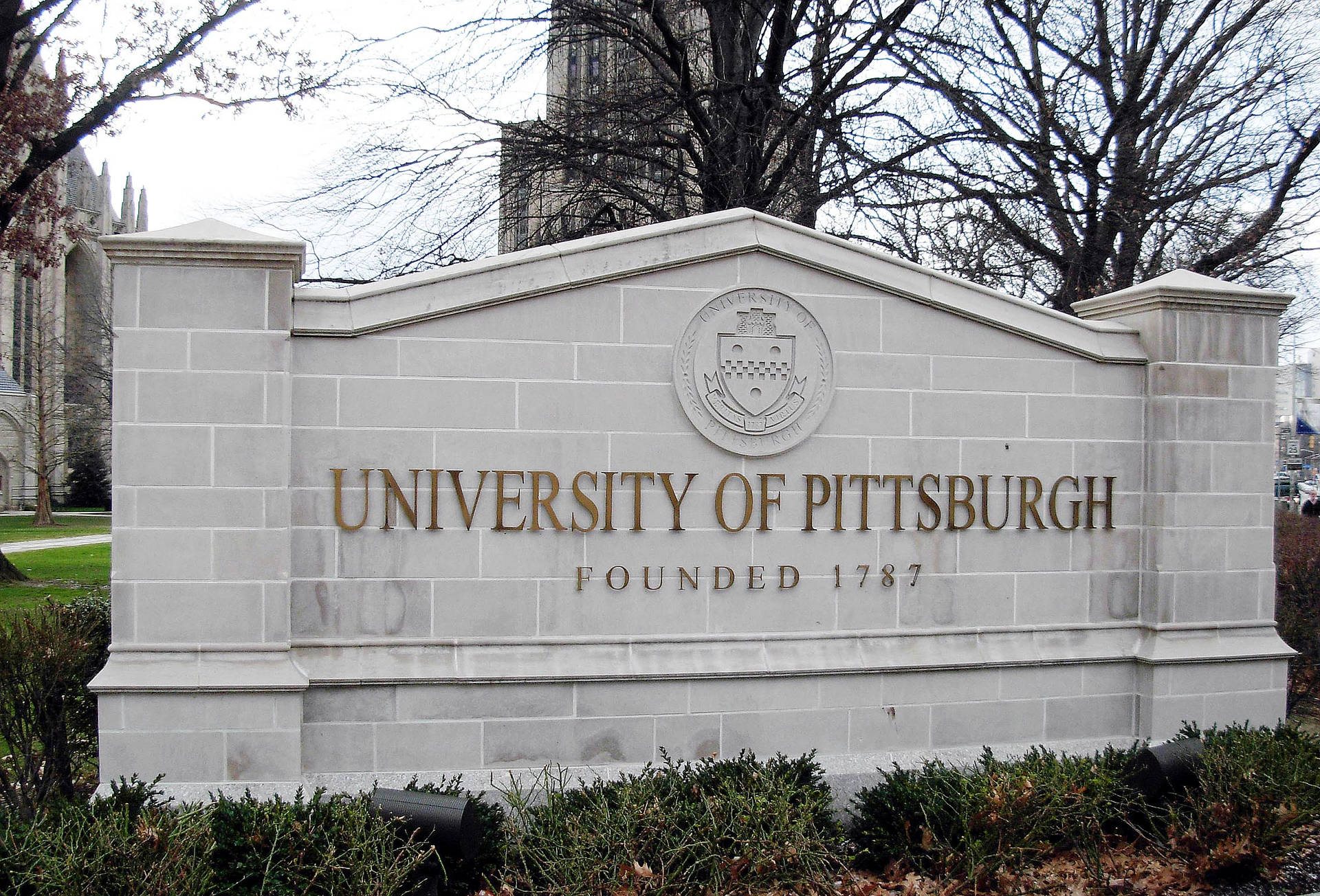 University Of Pittsburgh Entrance Sign Wallpaper