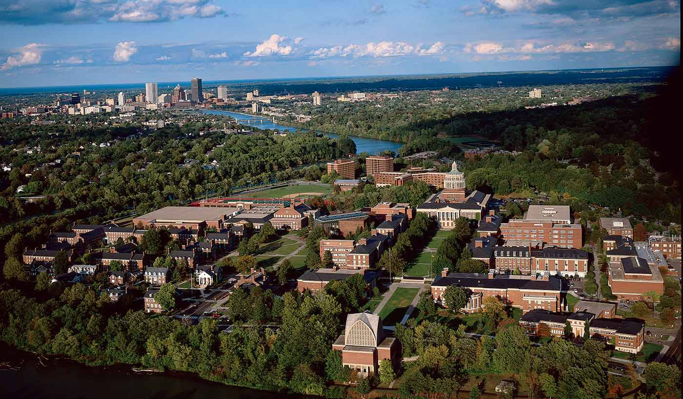 Universitetet i Rochester campus Drone Shot Wallpaper