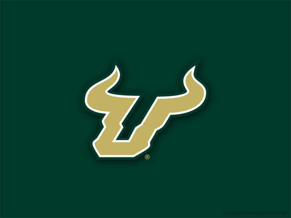 Logo fra University Of South Florida Bulls i grøn farve Wallpaper