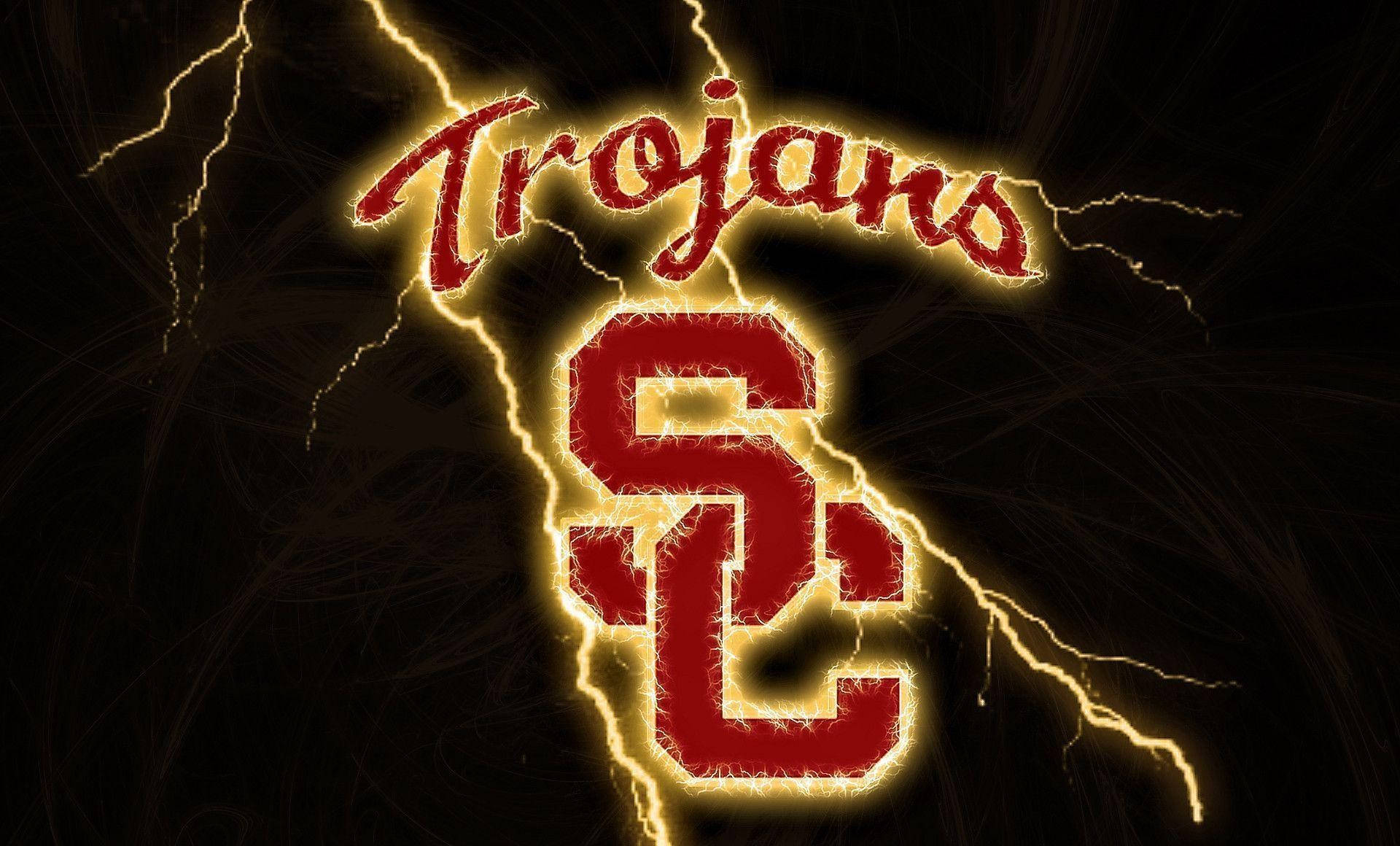 Relámpagode Los Trojans De La Universidad Del Sur De California. Fondo de pantalla