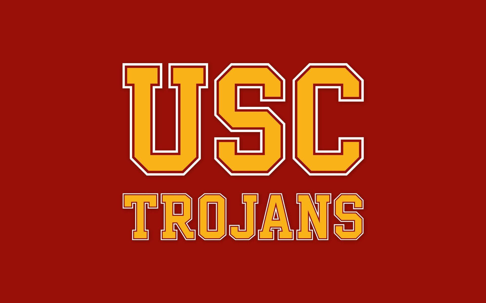 Wallpaperuniversitetet I Södra Kalifornien Trojans Logotyp Skrivbordsbakgrund. Wallpaper