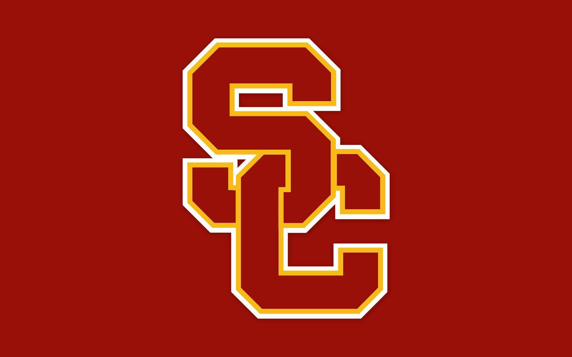 University Of Southern California Trojans Logo Red Wallpaper