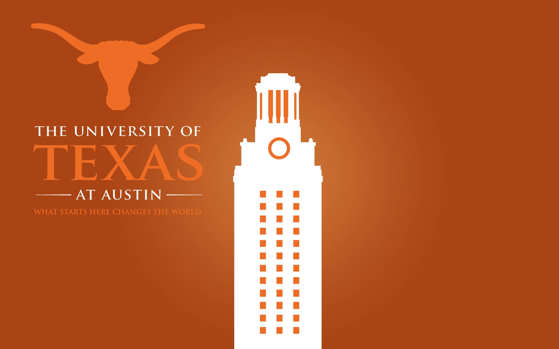 Edificioy Logotipo De La Universidad De Texas. Fondo de pantalla