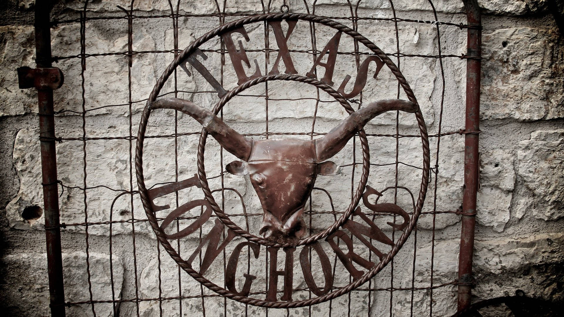Universidadde Texas Longhorns Logo De Metal Fondo de pantalla