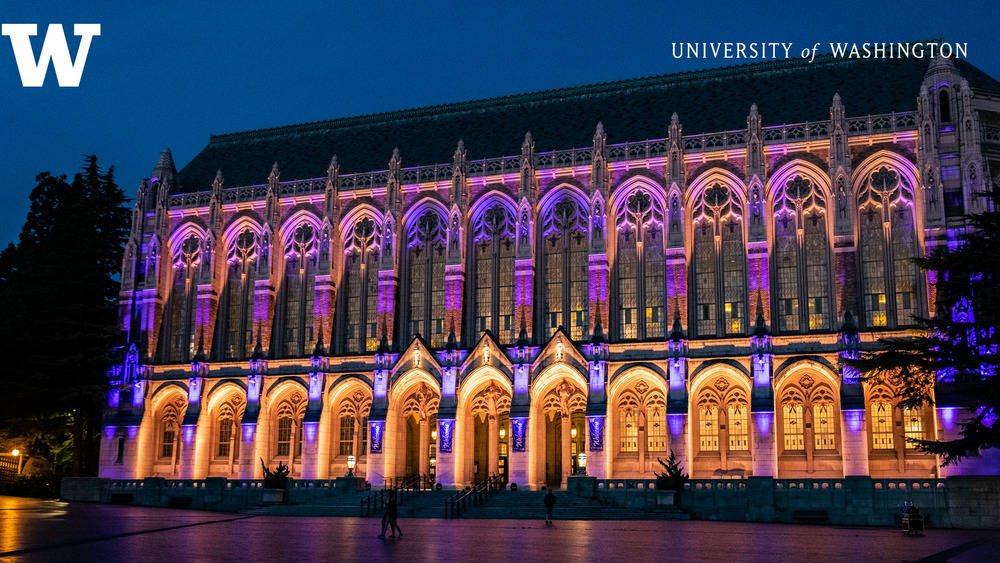 University Of Washington Library With Lights Wallpaper