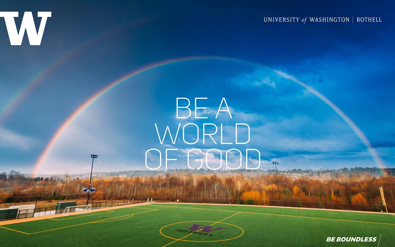 University Of Washington With Rainbow On Field Wallpaper