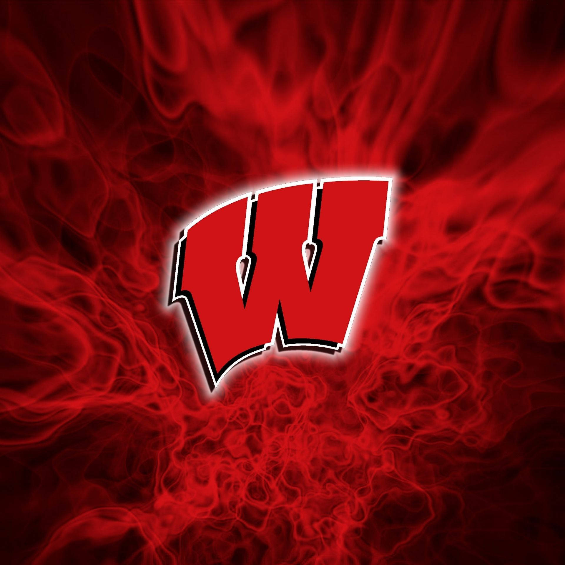 University Of Wisconsin-madison Smoke Red Logo Wallpaper