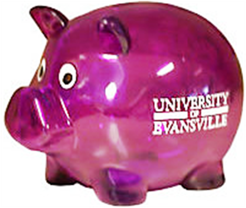 Universityof Evansville Purple Piggy Bank PNG