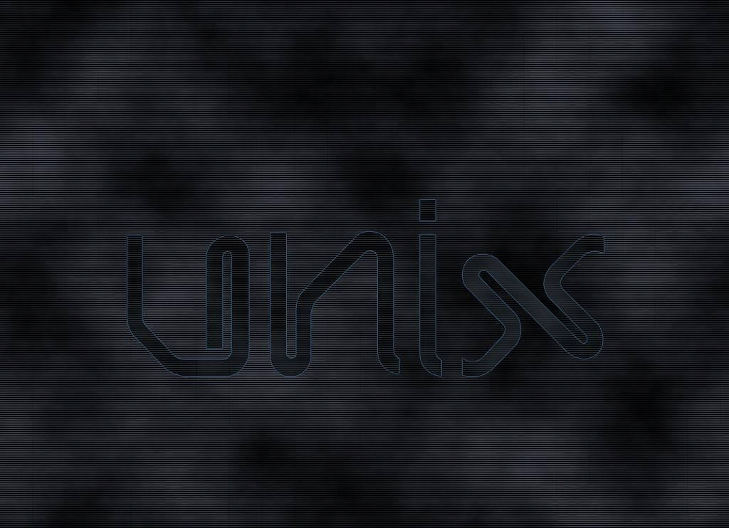 Unix Minimalist Black Aesthetic Logo Wallpaper
