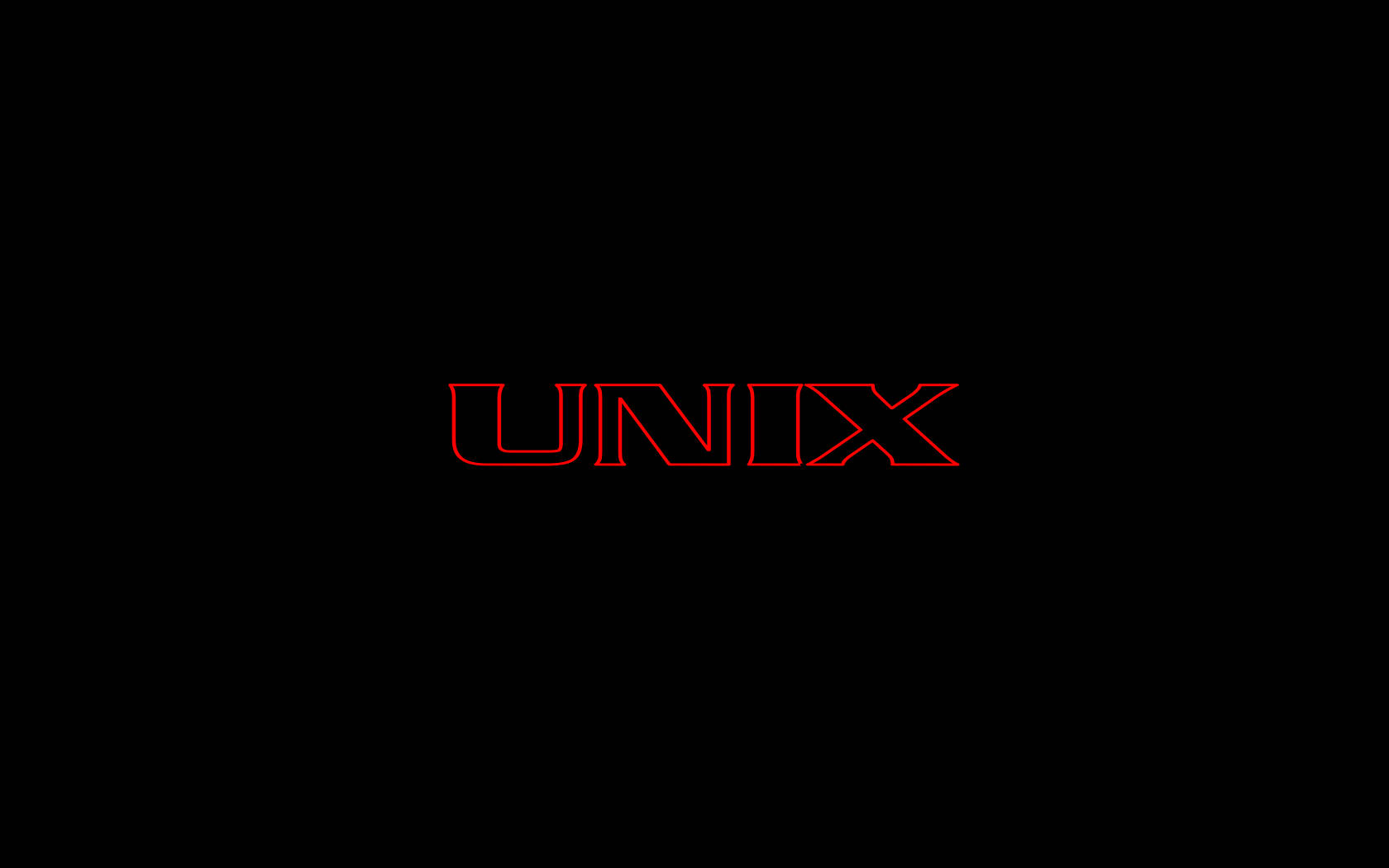 Unix ordmærke i sort og hvid Wallpaper