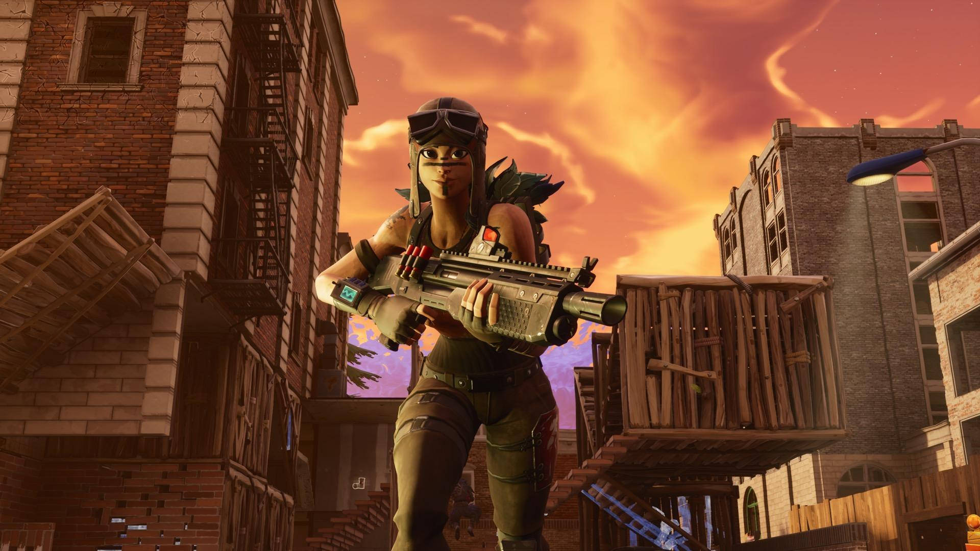 Unleashed Power With Renegade Raider Fortnite Style Wallpaper