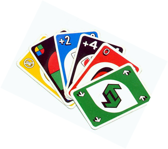 Uno Action Cards Fanned Out PNG