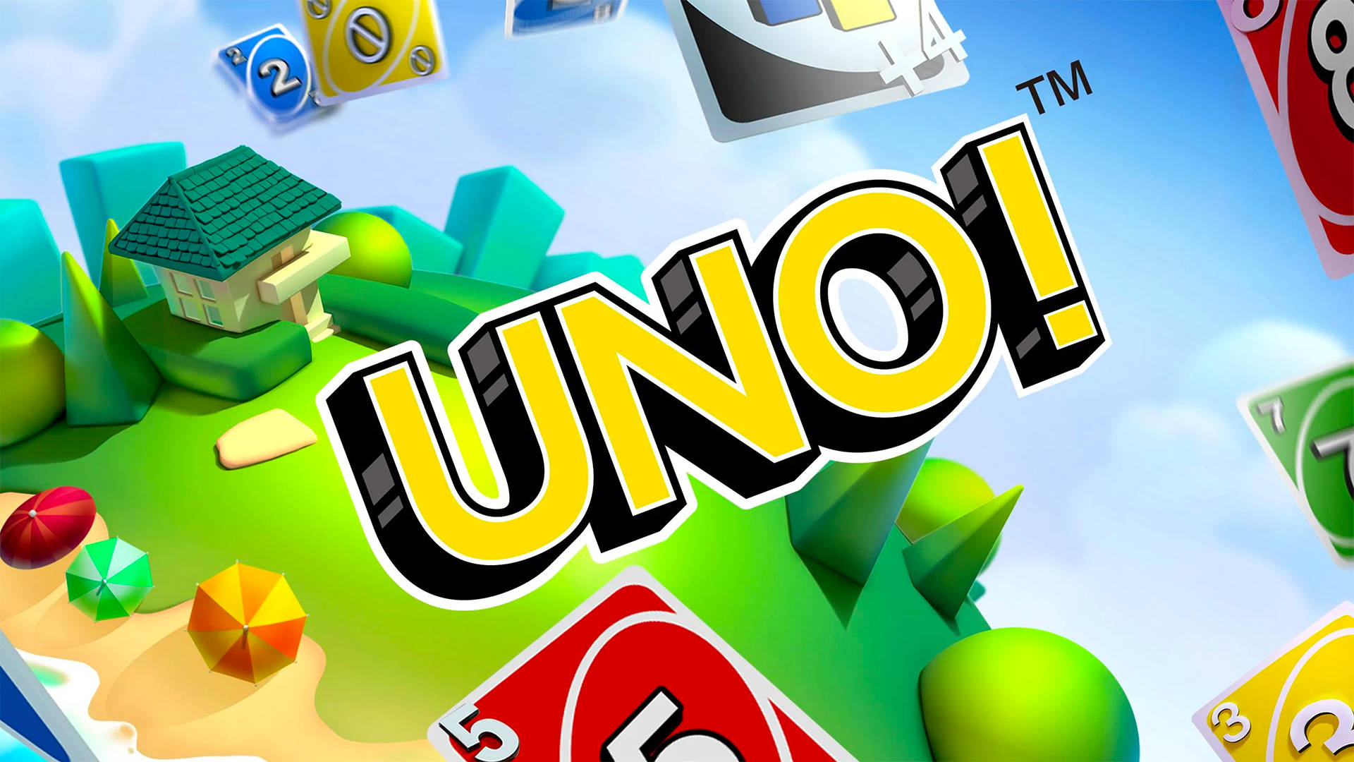 An exciting play in Uno - colorful Uno card deck spread out on a table Wallpaper