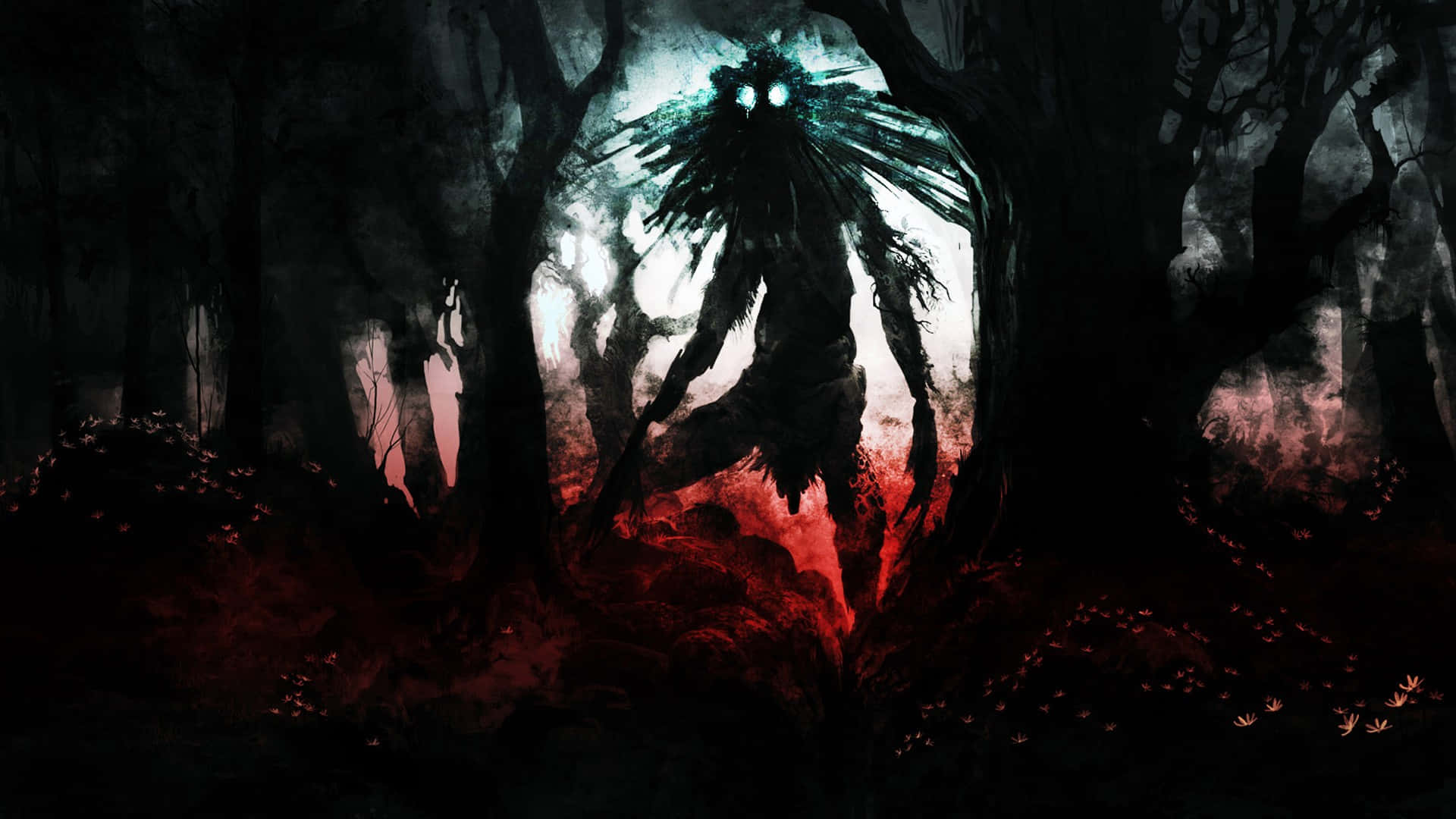 Mysterious Figure in Hauntingly Unsettling Atmosphere Wallpaper