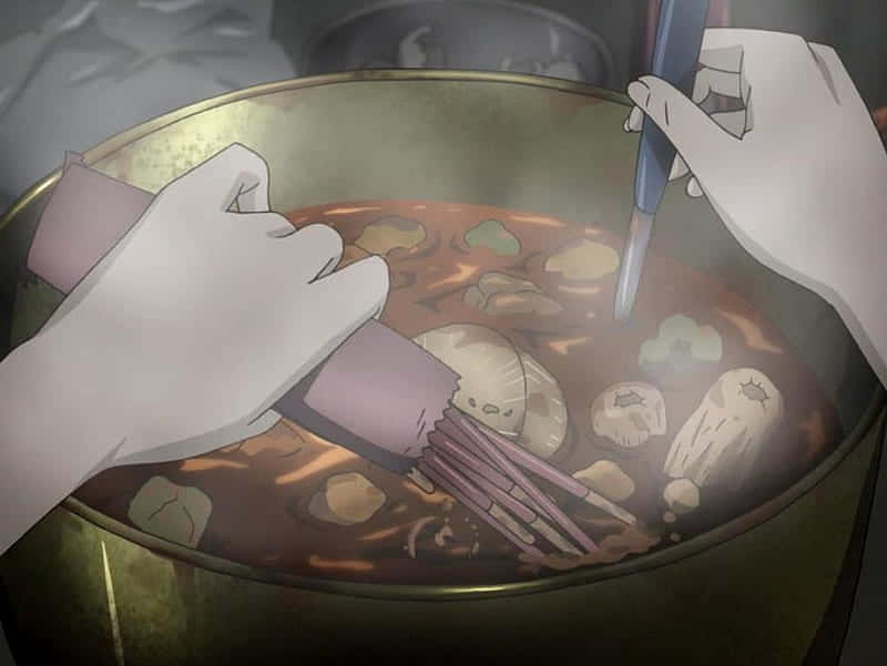 Unsettling Cooking Scene Anime Wallpaper