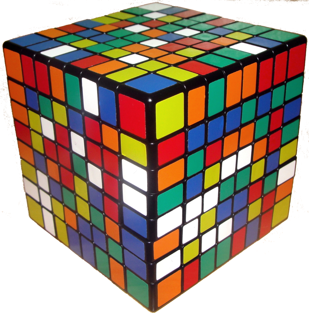 Unsolved Large Rubik Cube PNG