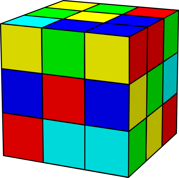 Unsolved Rubik Cube Illustration.png PNG