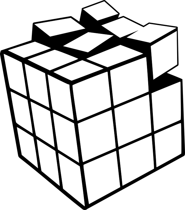Unsolved Rubiks Cube Illustration PNG