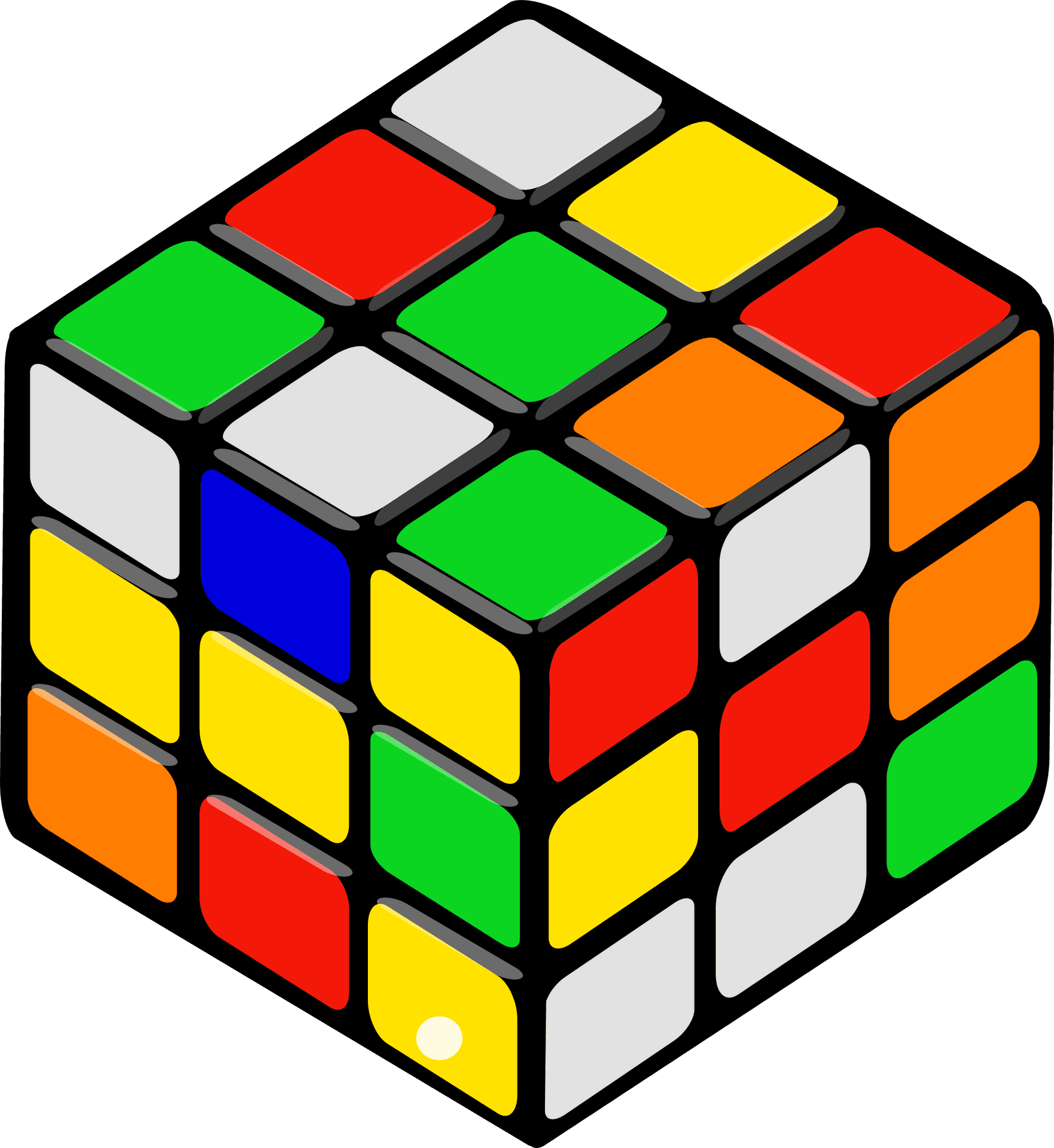Unsolved Rubiks Cube Illustration.png PNG