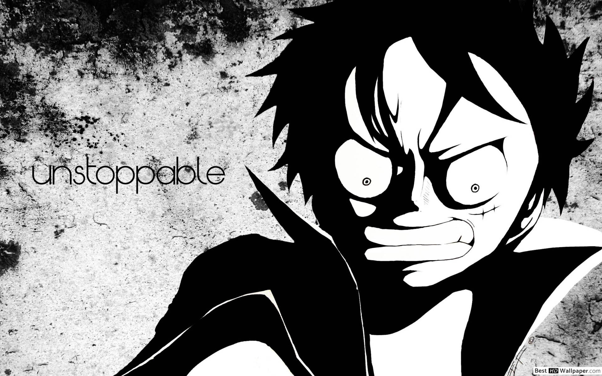 Unstoppable Luffy Black And White Wallpaper
