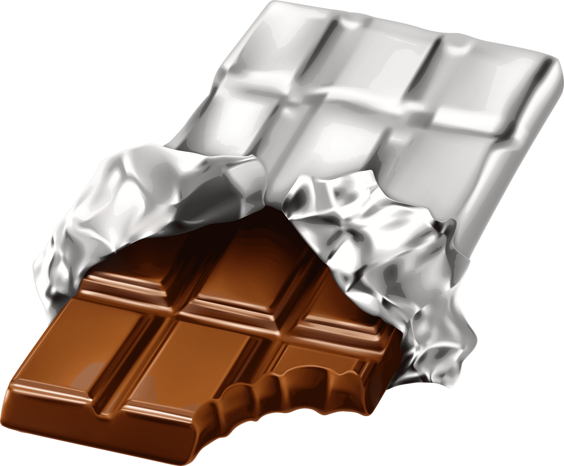 Unwrapped Chocolate Bar Illustration PNG