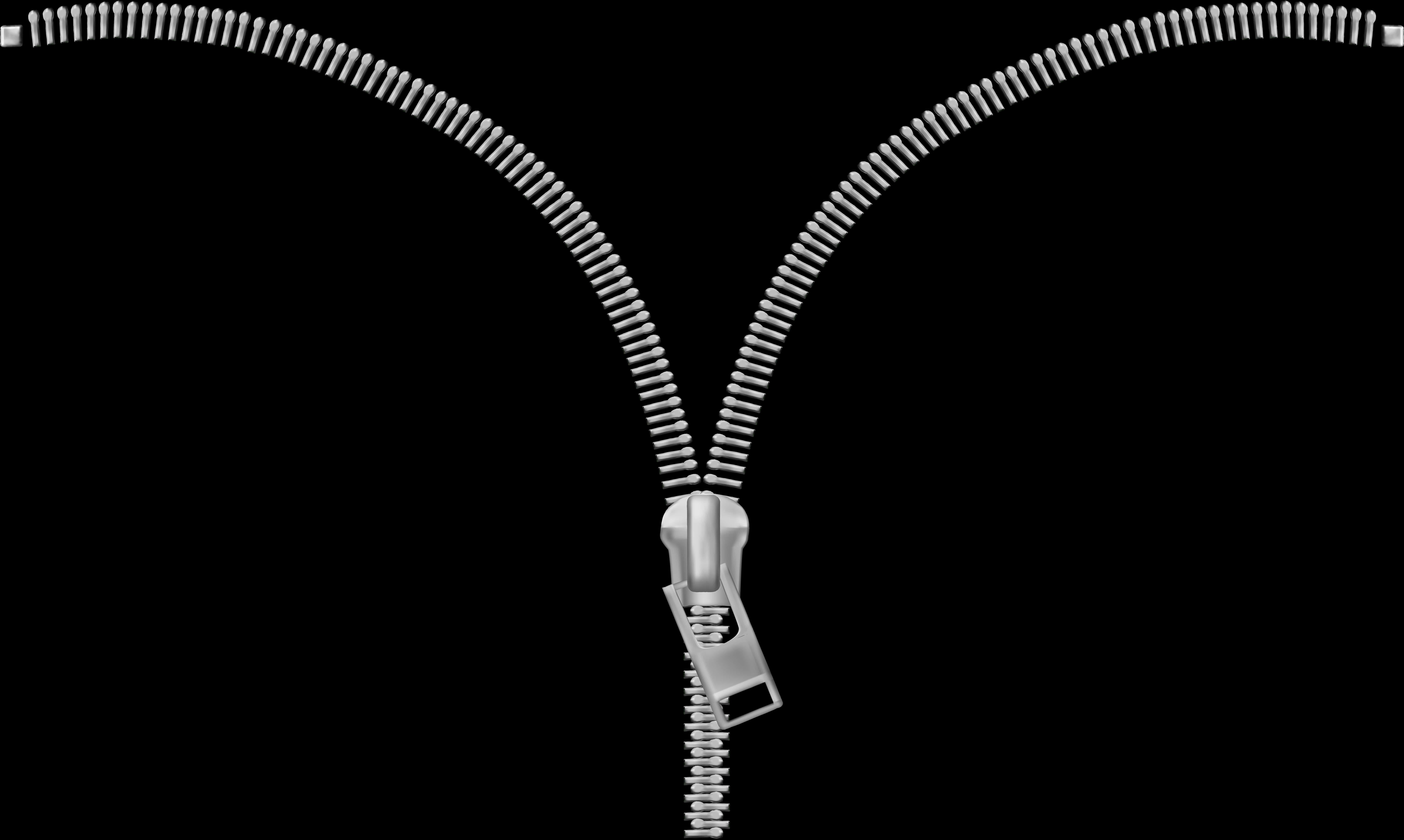 Unzipped Black Zipper PNG