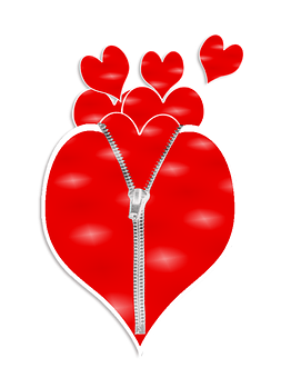 Unzipped Heart Love Concept PNG