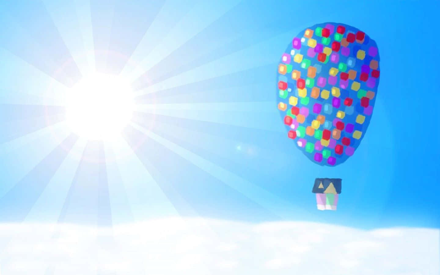 Colorful Balloons lifting a House