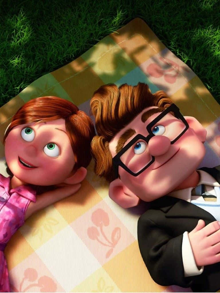 Download Ellie And Carl From Up Movie Laying On Picnic Blanket Wallpaper |  