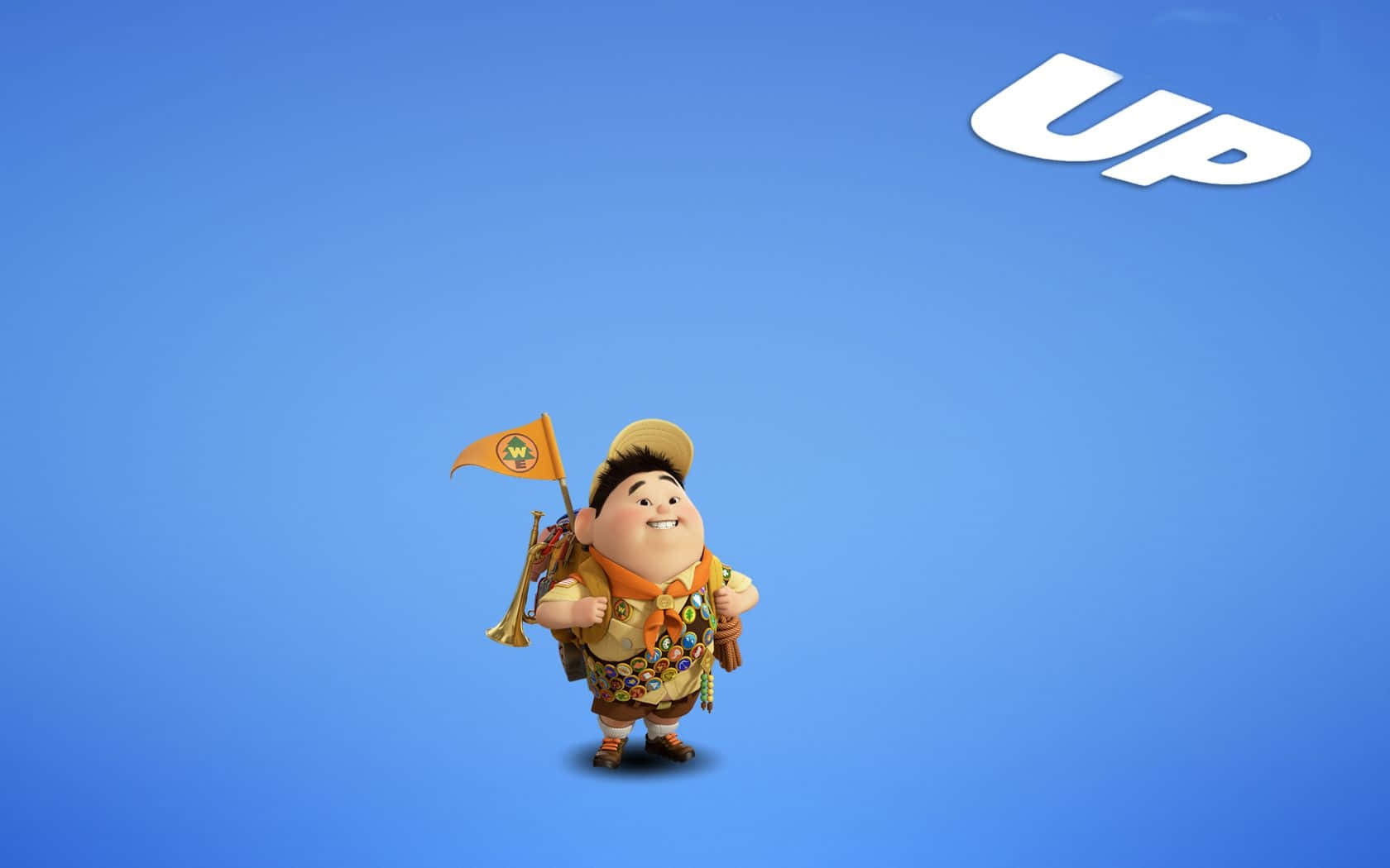 Russel From Disney Pixar's Up Movie Smiling Wallpaper