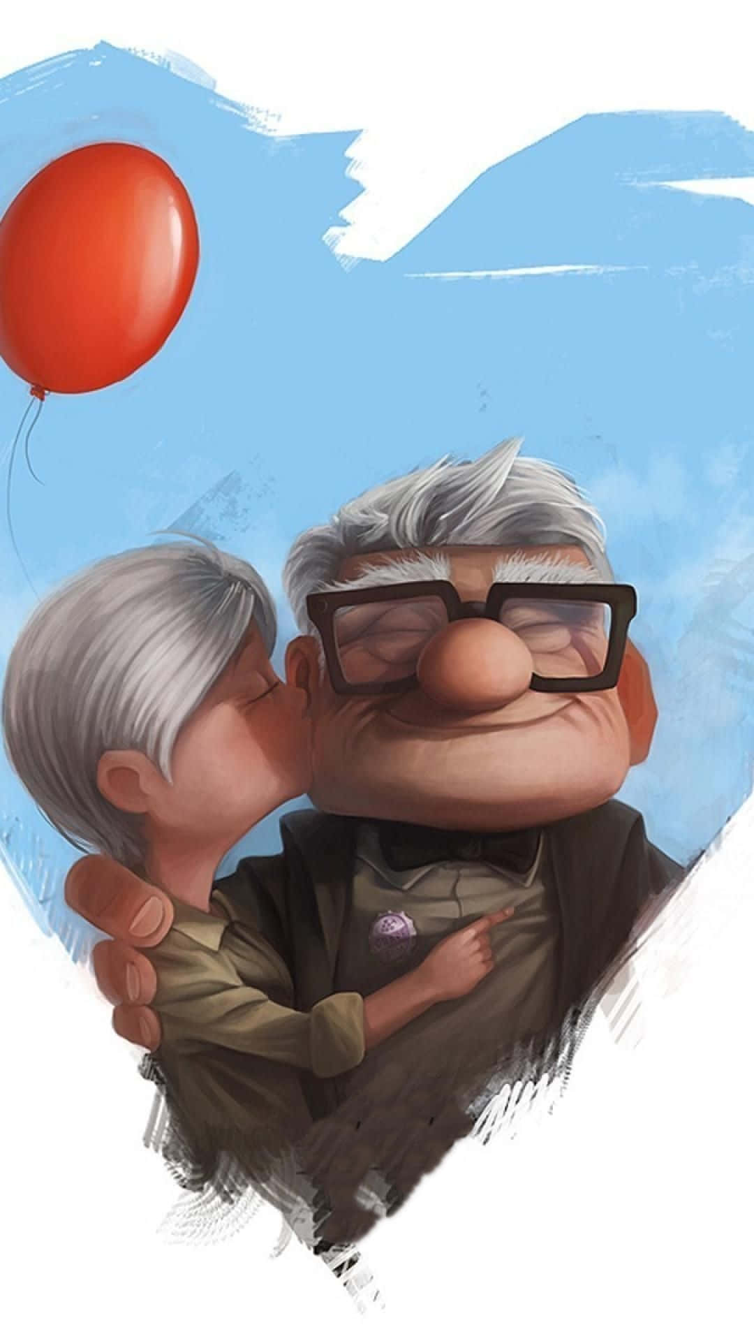 The adventurous journey of Carl and Russell from the iconic film, "Up." Wallpaper