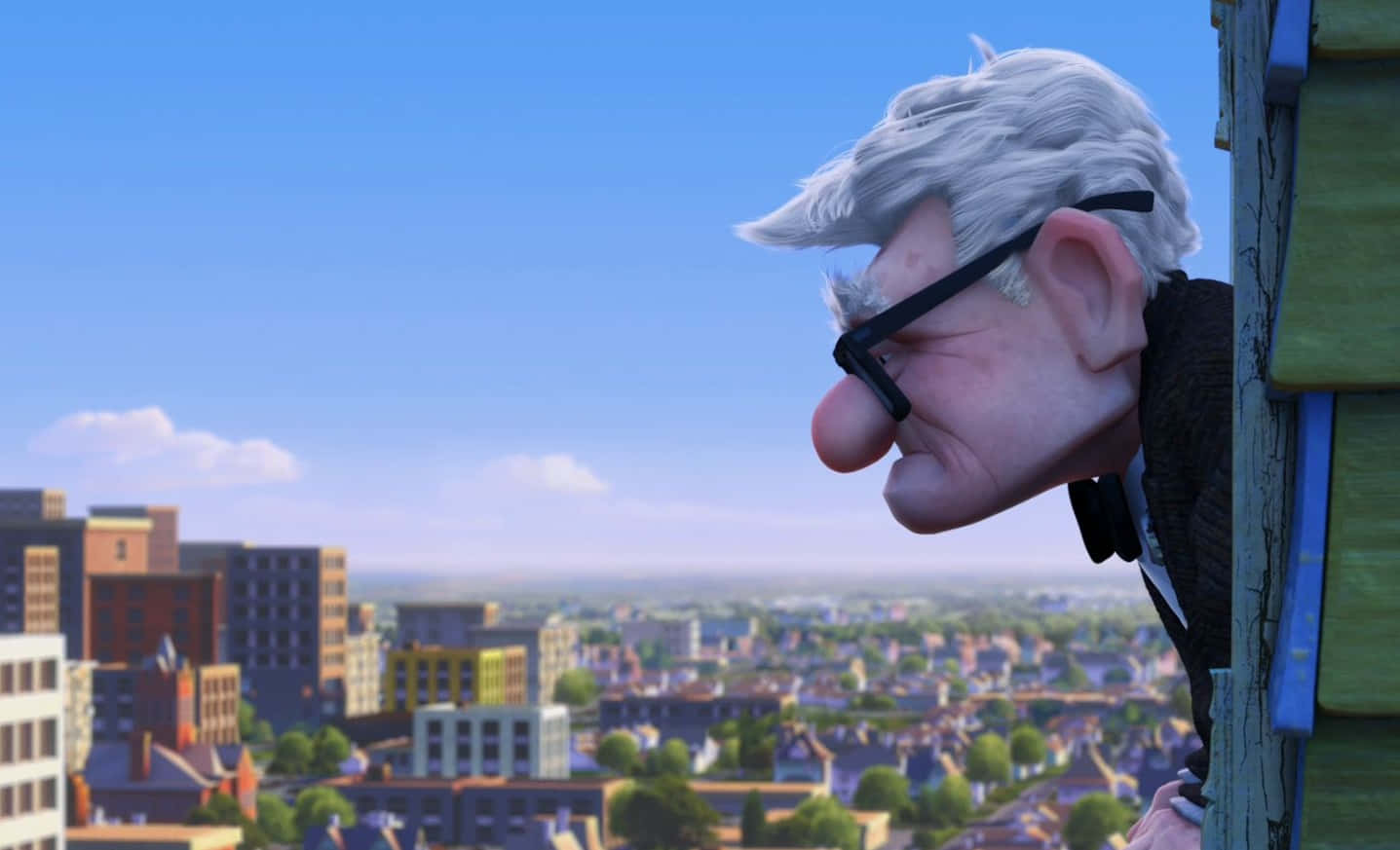 Lapelícula De Disney Pixar, Up. Carl Mirando Afuera. Fondo de pantalla